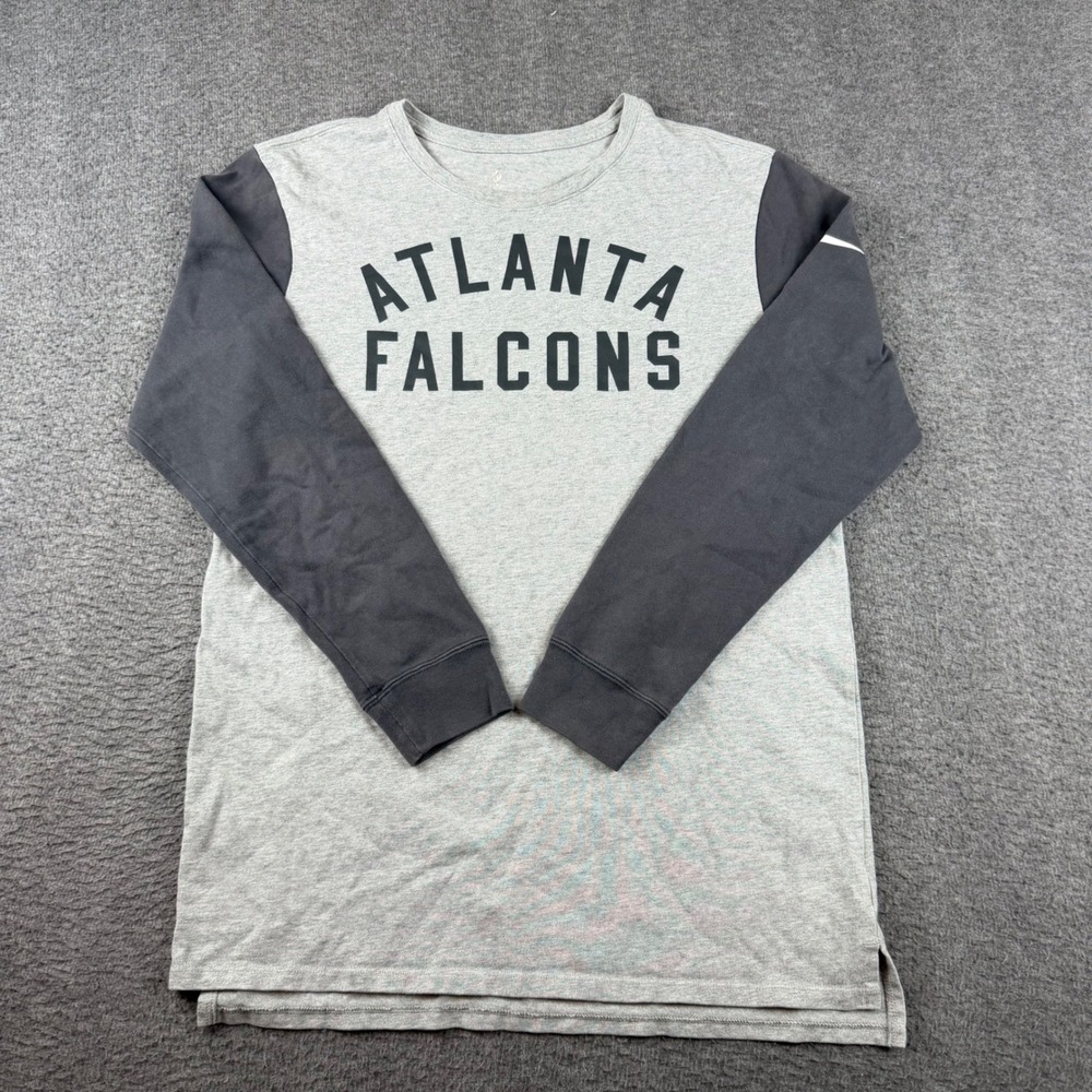 Nike T-Shirt Women's Medium Gray Atlanta Falcons Long Sleeve Colorblock Tee